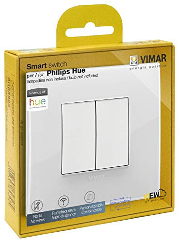 Vimar 0K03906.05 Kit Interruttore Senza Fili in Radiofrequenza Philips Friends of Hue Serie Arké Classic. Non Servono Batterie