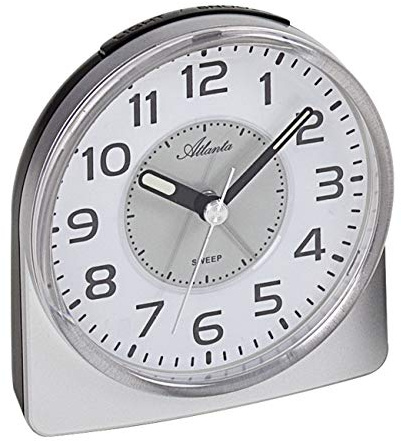 Atlanta Wecker ohne Ticken Quarz Analog Silber 10 x 10 x 5 cm - 1996-19