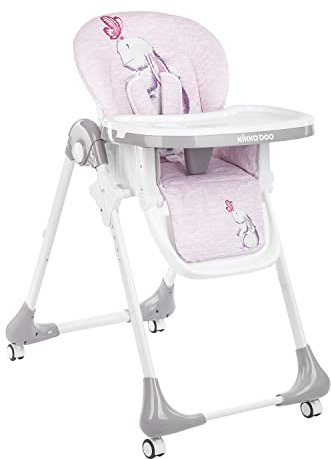 KikkaBoo Sweet Nature Hochstuhl – tragbarer Hochstuhl, abnehmbare doppelte Sicherheitsablage, leicht zu reinigen, verspieltes Design