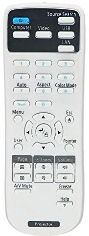 AuKing Telecomando del Proiettore per Epson 1613717 EB-520 EB-525W EB-530 EB-530S EB-535W EB-536Wi EB-570 EB-575W EB-575Wi EB-580 EB-585W EB-585Wi EB-595Wi BrightLink 536Wi 575Wi 585Wi 595Wi H670A