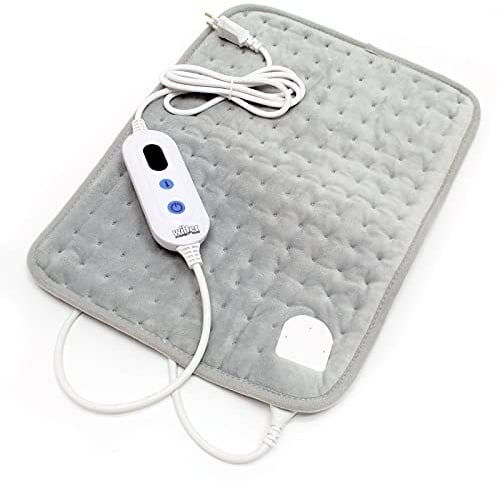 Wiltec Heizkissen mit 3 Heizstufen und Abschaltautomatik 40x30cm Wärmekissen elektrisch aus Fleece Kissen bei 30°C waschbar für Rücken, Nacken, Schulter und Bauch Rückenheizkissen