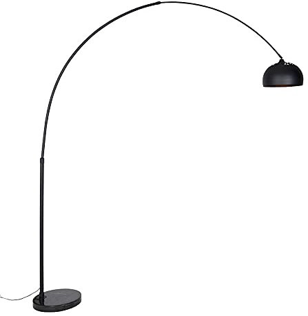 Qazqa - Moderne Bogenleuchte I Bogenlampe I Lampe I Leuchte schwarz - XXL I Wohnzimmer I Schlafzimmer - Stahl Länglich - LED geeignet E27