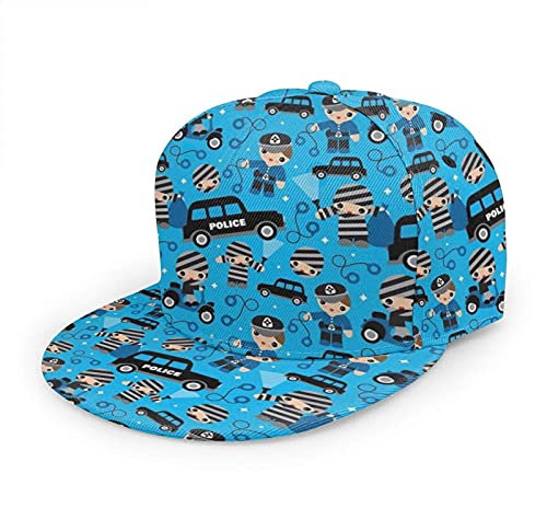 Oaieltj Unisex Baseball Cap Damen Herren Einstellbare Hip Hop Hut Mode Flache Schirmmütze Baseball Cap, Diebe Cobs und Räuber Polizei, One size