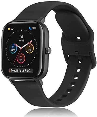 DEOU Correa para Amazfit GTS,20mm Silicona Suave Pulseras de Repuesto para Amazfit GTS 4 Mini/GTS 4/GTS 3/GTS 2/2 Mini/2e/Amazfit Bip 3 Pro/Bip U Pro/Bip S/GTR 42mm(Negro)