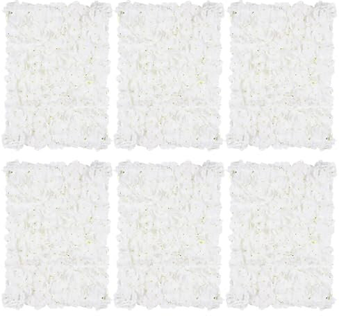 Künstliche Blumen Wand Kunstblumen Deko: Blosmon 6 Stück Weiß Blumengestecke Blumenwand Hortensien Dekoblumen Unechte Seidenblumen Gesteck Fuer Hochzeit Balkon Garten Wohnzimmer Tisch Wanddeko