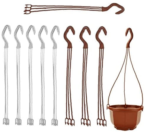 Casiler 10 Stcs Pflanzenbügel Plastik Pflanzentöpfe Haken Haken Hängende Blumentöpfe Gartenkorbhalter Hängende Ketten Gartenzubehör