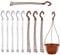 Casiler 10 Pcs Plant Hanger Plastic Plant Pots Hanger Hook Hanging Flower Pots Garden Basket Holder Hanging Chains Garden Accessories