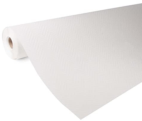 Fresco Vorgestrichen Glasfaservliestapete Fischgrät Weiss 25mx1m (165g/m2) | Tapeten Wohnzimmer, Wandverkleidung Weiß 2500 x 100