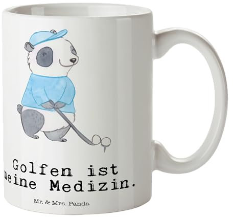 Mr. & Mrs. Panda Tasse Panda Golfen - Geschenk, Golf Verein, Auszeichnung, Kaffeetassen, Keramiktasse, Tasse Sprüche, Golfplatz, Golf spielen,