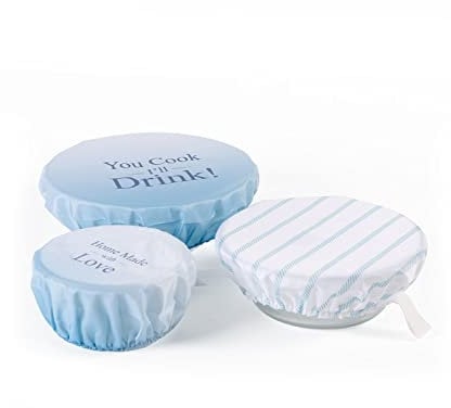 3 Pcs Fabric Bowl Covers Reusable Fabric Elastic Lids Durable Food Storage Covers for Bread Proofing Kitchen Container or Food