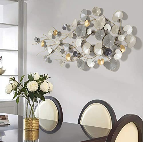 TROONZ Kreative 3D Wanddeko aus Metall, Moderner Luxus Wandkunst Wanddekoration, Dekor für Wohnzimmer Hotel Hintergrund Wandverzierungen, 134 * 65cm