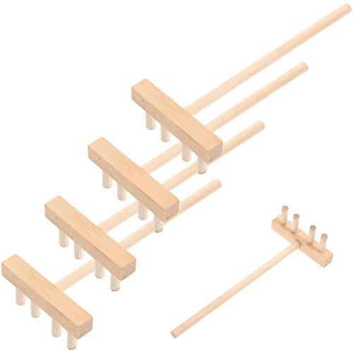 Happyyami Ornament 5st Sandrechen Miniatur Rechen Sandkasten Rechen Mini-rechenstütze Zen-gartenrechen Mini-Zen-gartengeräte Rechenwerkzeugdekoration Klein Wählen Bambus Sandstein Büro Holz
