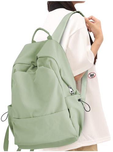 WEPLAN School Backpack Women College Secondary High Middle School Bags for Teenage Girls Boys Casual Backpack College Rucksack Laptop Lightweight Bookbag Waterproof Travel Work Bag,Green