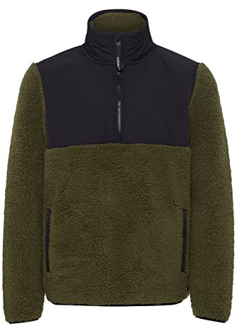 11 Project PRPiet Troyer Sweatshirt Herren Pullover Sweater mit Teddy Fell mit Stehkragen Regular Fit, Größe:3XL, Farbe:Ivy Green (190512)
