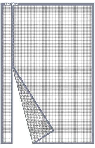 Risareyi Zanzariera Magnetica in Vetroresina 95x210cm, Grigio Rete Fine, Apertura Laterale Tenda con Calamita Zanzariere Magnetiche per Porte Finestre per Balcone Chiusura Automatica