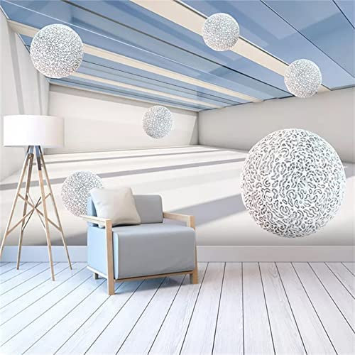 Papier Peint Pelable Et Autocollant, Grande Fresque Murale En 3D Espace D'Expansion Abstrait Blanc Autocollant Mural Auto-Adhésif Pour Adultes Enfants Chambre Photo 140 (largeur) x 70 (hauteur) cm