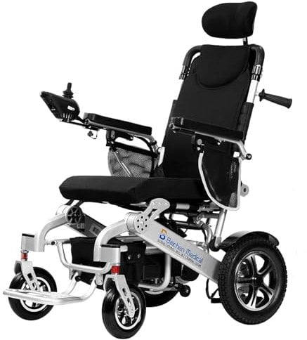Gorssen Elektrorollstuhl Faltbarer leichter Deluxe Power Mobility Aid Rollstuhl 300W-Motor mit Li-Ion Battery 24V 13Ah, Elektrischer Rollstuhl Faltbar für ältere und behinderte Menschen