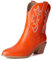 Donne Western Stivali da cowboy with Embroidered Moda Retrò Classico Basic Mid Calf Wide Calf Stivali Cowgirl per donne Ragazze Le signore Arancione Numero 39