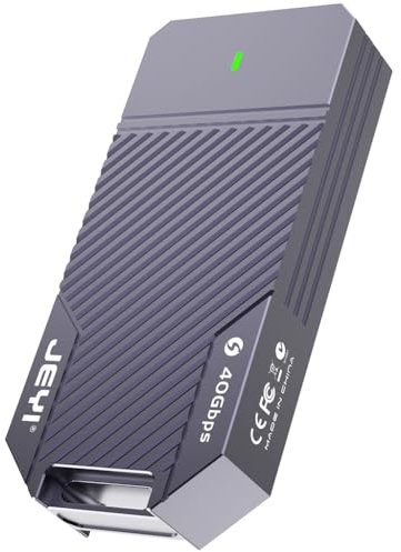JMT USB 4.0 SSD Enclosure 40Gbps M.2 NVMe 2280 to USB-c Solid State Drive Case Compatible with Thunderbolt4/3 USB 3.2/3.1/3 (TB-2464 PRO)
