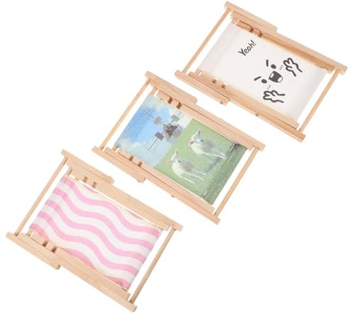 NOLITOY 3st Mini-strandkorb Handyhalter Für Den Schreibtisch Schreibtisch-handyhalter Smartphone-Halterung Stühle Für Partyveranstaltungen Lounge-telefonständer Holz Faltbar Schmücken