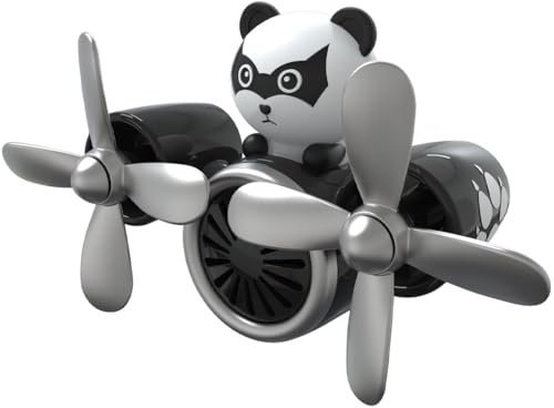 TQPUWT Clip de Aromaterapia para Coche, Ambientador Coche Clip de Panda, Clip de Ambientador de Ventilación de Coche, Clip Ventilacion Coche, con 2 Aromaterapia, para Mujeres y Hombres, Negro