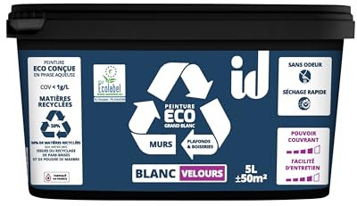 PEINTURE ECO GRAND BLANC 5L VELOURS - ID PARIS