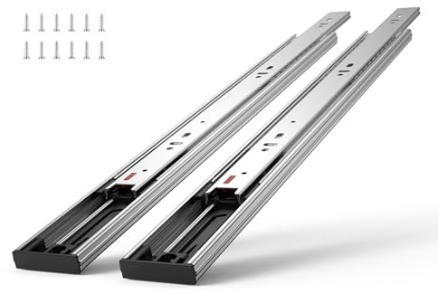 VEVOR 6 Pairs of 558.8mm Drawer Slides Side Mount Rails, Heavy Duty Full Extension Steel Track, Soft-Close Noiseless Guide Glides Cabinet Kitchen Runners with Ball Bearing, 100 Lbs Load Capacity