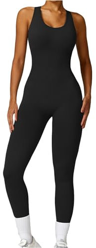 Jumpsuit Damen, Jumpsuits Oceans Apart Einteiler Damen Sport Sexy Rückenfrei Jumpsuit Damen Ärmellos Einteiler Sport Tights Elegant Skims Bodysuit Yoga Anzug Damen Set Onepiece (A01,S)