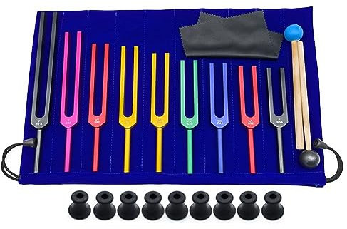 Niejgay 9 Stück Stimmgabeln Aus -Aluminiumlegierung, Stimmgabeln für Therapie, Stimmtherapie, Schwarz