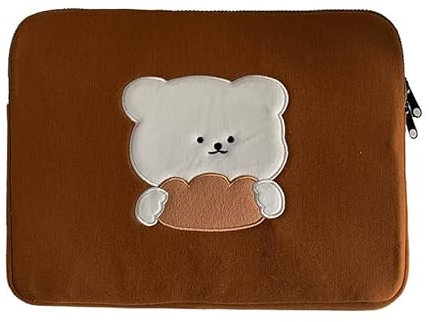 Funda para tablet Y2K Kawaii con cremallera y estampado de hadas para mujer, de 11 a 15 pulgadas, funda para laptop preppy para adolescentes (11 pulgadas, marrón)