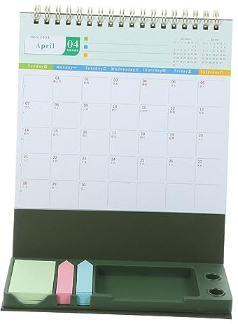 JEWEDECO Klappkalender Für Schreibtisch Monatskalender Zum Aufstellen Tischkalender Mit Ornament Dekoration Für Büro Und Zuhause Planen Und Organisieren