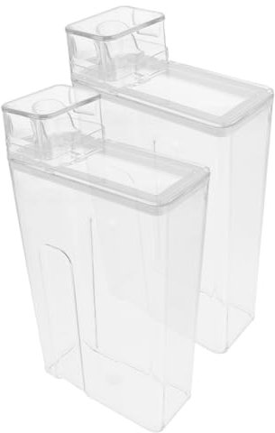 WOONEKY 2piezas Cubo De Lavandería para Detergente Polvo Contenedor Rellenable para Líquidos Caja De Almacenamiento para Detergente Polvo para Cocina y Baño