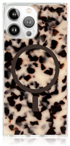 FLAUNT Official Square Protective Case - Compatible with iPhone 13 Pro Max - Compatible with MagSafe & Wireless Charging - Drop-Tested & Shockproof - (Blonde Tortoise Shell)