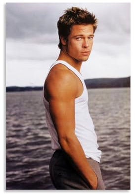 GOORAL Brad Pitt Poster Wandkunst Schlafzimmer Drucke Wohnkultur Hängendes Bild Leinwand Gemälde 50 x 75 cm