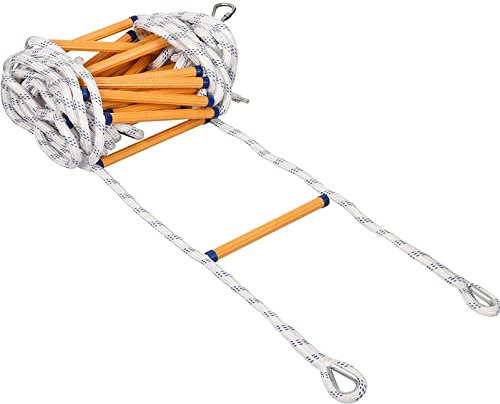 HZHXIFUFA Fire Escape Rope Ladder for Balcony 3 Story, Safety Ladders with Carabiners, Emergency Fire Escape Ladder Flame Resistant Safety Extension Rope Ladder,82FT/25M