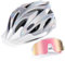 Odoland Set de Casque de Vélo avec Pare-Soleil Amovible et Lunettes de Cyclisme Casque VTT et VTC Léger avec Lunettes de Soliel Sport Anti-UV pour Cyclisme Homme Femme Adult, Laser Argenté