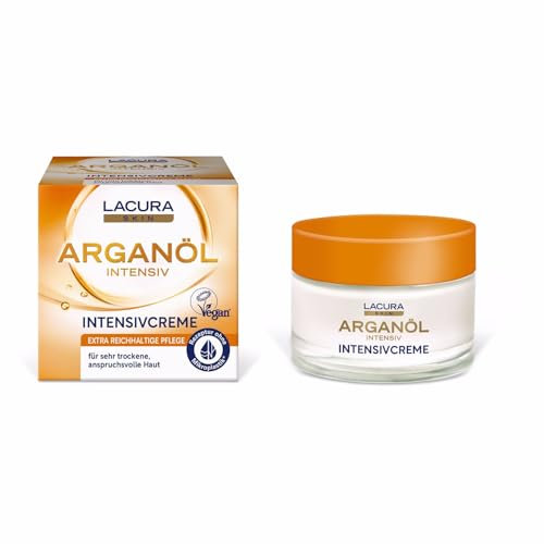 LACURA Arganöl Intensivcreme, extra Reichhaltige Pflege für sehr trockene, anspruchsvolle Haut, Vegan, 50 ml