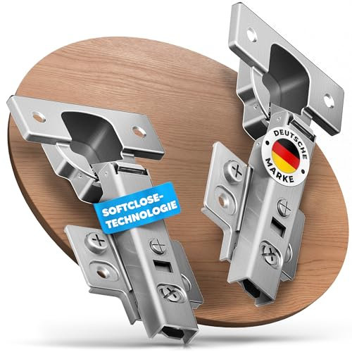 Topfscharnier [Softclose] - Topfbänder 35 mm Scharniere für Schranktüren | Soft-Close Topfband-Schrank-Scharnier | Türscharniere, Schranktür-Möbelscharniere mit Dämpfer - schnell montiert! (2)