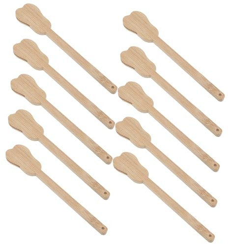 PRETYZOOM 10pcs Bamboo Fan Handles for Crafts Handheld Wedding Fan Sticks Circular Frame for Wedding Decor Elegant