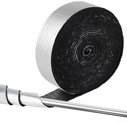 HomeVortex Rohrisolierungs-Wickelband, 100 cm, für den Außenbereich, Schaumstoff-Isolierband, wasserdichte Wärmeerhaltung für Warmwasserrohre