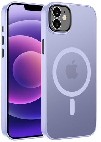 ORDA für iPhone 12 Hülle Kompatibel mit MagSafe,Magnetisch Handyhülle für iPhone 12 Pro Case Durchscheinende Matt Rückseite Stoßfest Schutzhülle für iPhone 12 Dünn Hellviolett