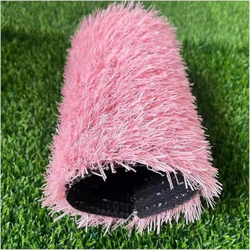 HynJGih Kunstrasen Gefälschte Faux Gras Teppich 0,98 in Dicke Rasen Teppich Matte, Balkon Garten Spielplätze Farbige Dekorative Natürliche und realistisch aussehende Garten Rase(Pink,59.10X78.80in)