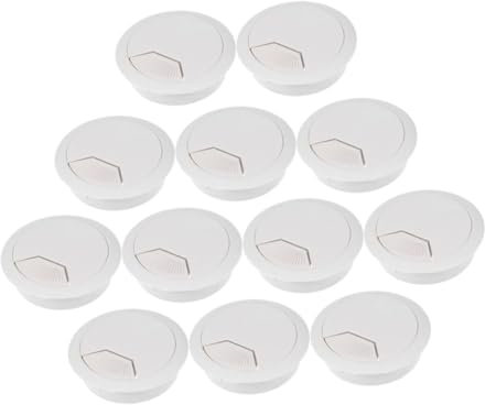 FUNOMOCYA Lot De 12 Passe-câbles Rectangulaires Blancs Pour Bureau Trou De 50 Mm Pour Un Espace De Travail Organisé