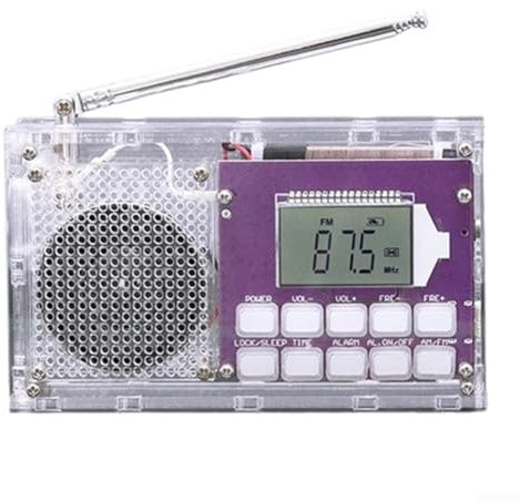 Hasaller Radio Kits FM Full Band Radio Kit Digital Clock Receiver Module Ra-dio Receivers Kit Adjust Wireless Receivers Speaker DIY Ra-dio FM Receiver Kits Electronic F-M Radio Set