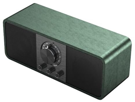 Knoruley Radio FM Retro Portátil Receptor de Radio de Madera Altavoces Estéreo Inalámbricos Hi-Fi Bluetooth Compatible con Tarjeta TF/Disco Aux B