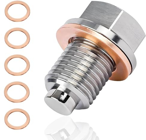 Magnetische Ölablassschraube,Ölablassschraube Dichtung,Öl Ablassen Schraube Mit Dichtring,Ölablassschraube M12x1,5 Für Autos, Motorräder, Boote (M12 x 1.5)