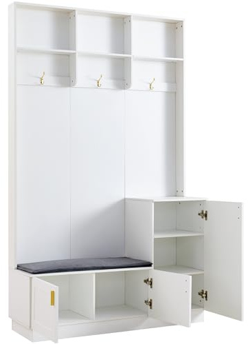 SOFTWEARY Garderoben-Set mit Sitzfläche, Schuhschrank und Haken, Breite 120 cm