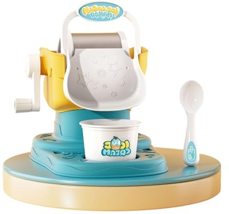 Manual Ice Cream Maker Toy For Kids Frozens Dessert Machine For Homemade Treats Creative Play Kitchen Appliance Hand Crank Ice Cream Maker