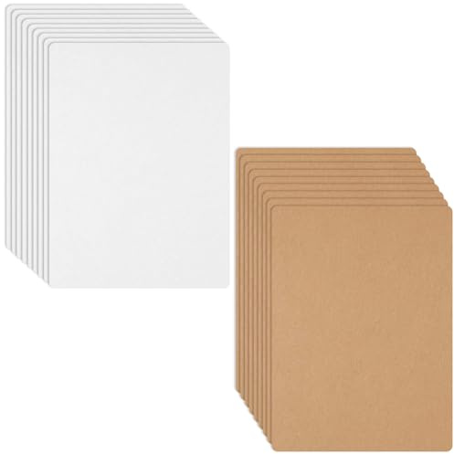 100 A6 Kraftpapier Karten 10 X 15cm, Blanko Postkarten zum Selbstgestalten | Beschriften Oder Bedrucken für Nachricht Geschenk für DIY Kreative Bastelprojekte Hochzeitskarte (Braun, Weiß)