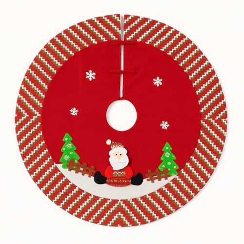 Tappeto per Albero di Natale Rotondo 90cm | Gonna Copri Base Albero Natale Rosso Decorazione Natalizia